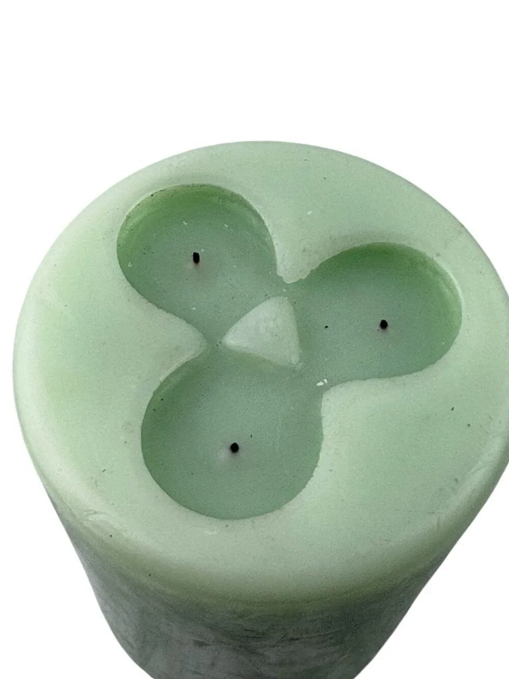 *PartyLite 3-Wick Candle 6 x 8 Light Green Retired Large Home Decor Collectible